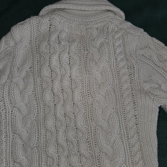 Banana Republic Baby Cableknit Sweater 6-12 Months Fisherman Cream Zip Up Mini - Picture 5 of 11
